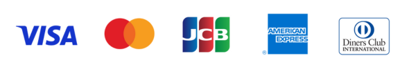 対応クレジットカードブランド：VISA、Mastercard、JCB、American Express、Diners Club