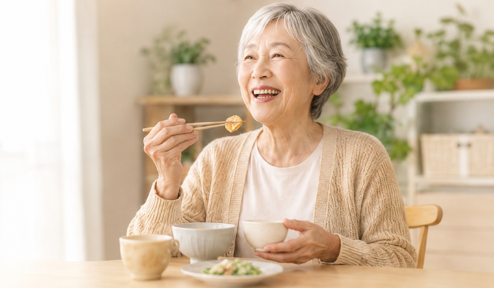 食事を楽しむ女性