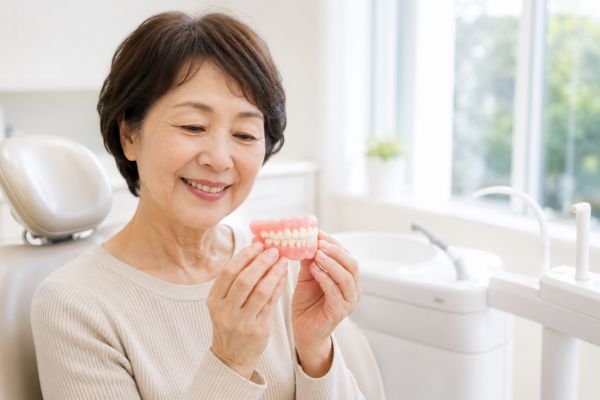 自費と保険の入れ歯の違いを相談するイメージ